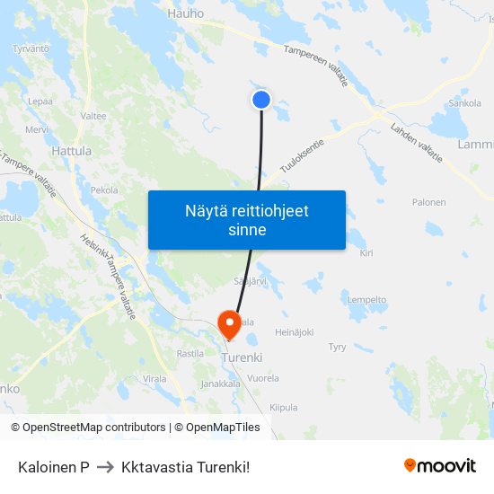 Kaloinen P to Kktavastia Turenki! map