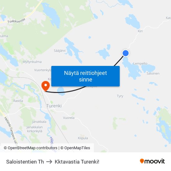 Saloistentien Th to Kktavastia Turenki! map