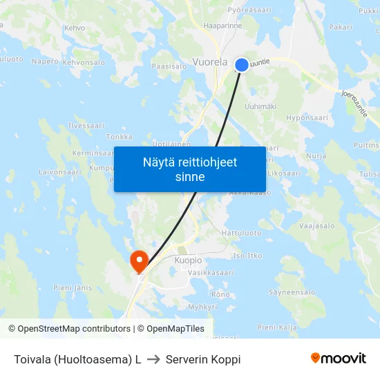 Toivala (Huoltoasema) L to Serverin Koppi map
