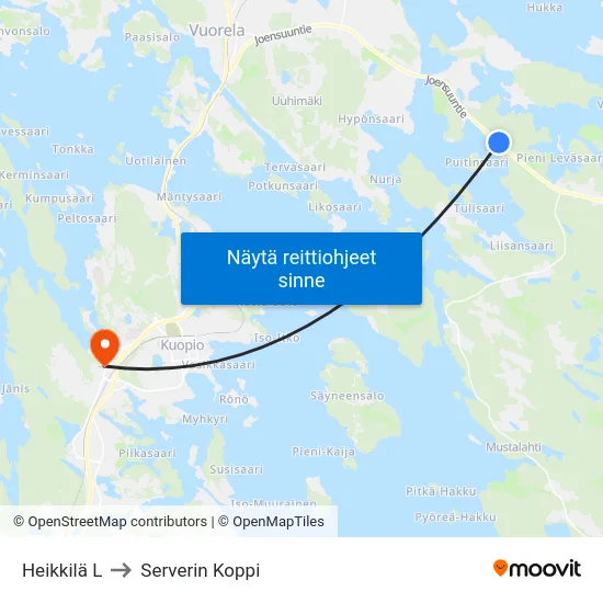Heikkilä L to Serverin Koppi map