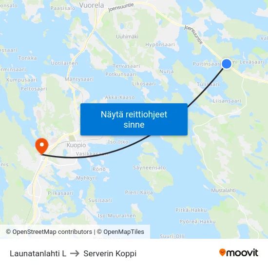 Launatanlahti L to Serverin Koppi map