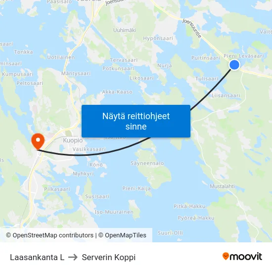 Laasankanta L to Serverin Koppi map