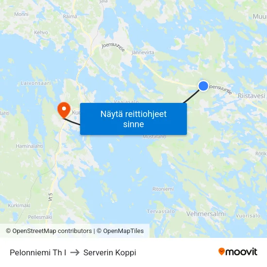 Pelonniemi Th I to Serverin Koppi map