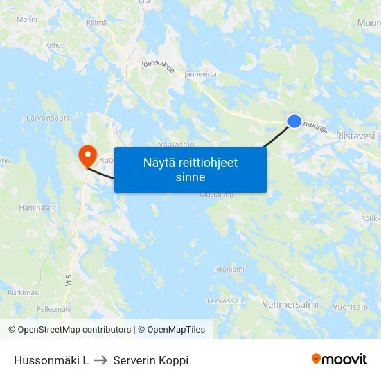 Hussonmäki L to Serverin Koppi map
