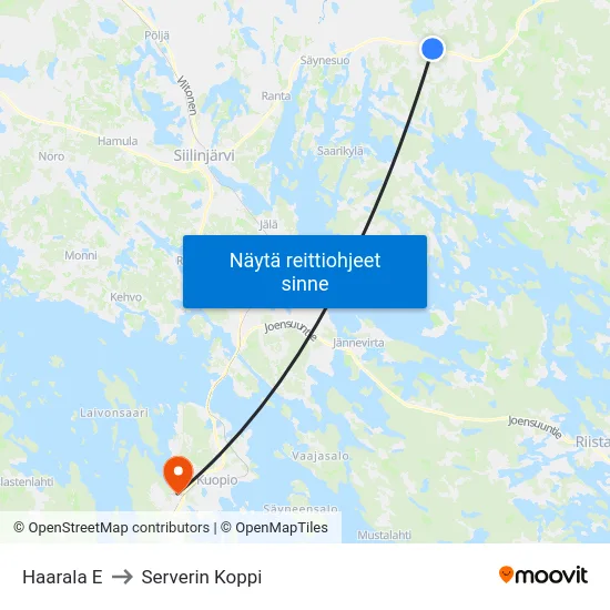 Haarala E to Serverin Koppi map