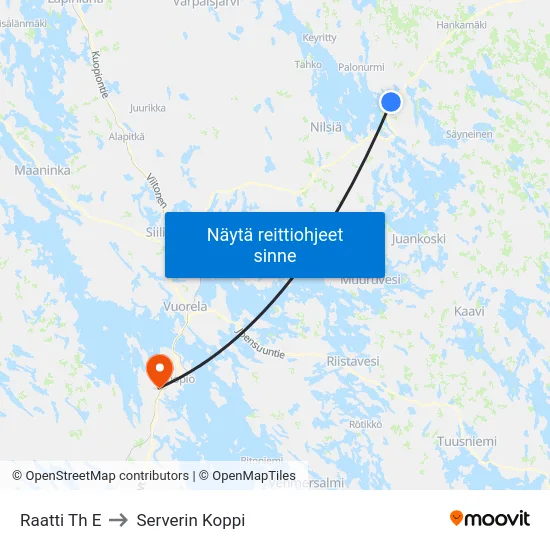 Raatti Th E to Serverin Koppi map