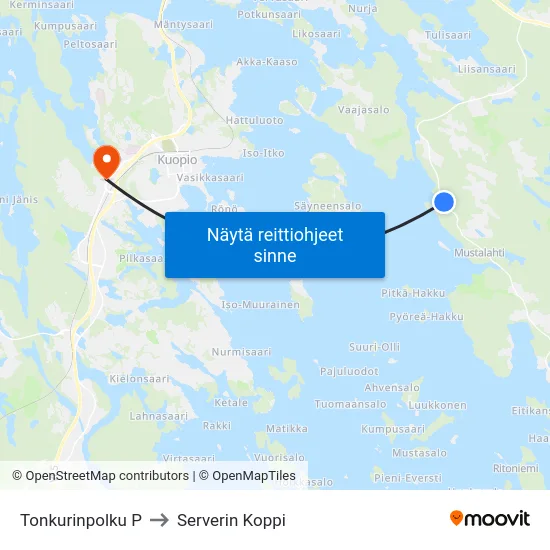 Tonkurinpolku P to Serverin Koppi map