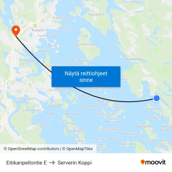 Eitikanpellontie E to Serverin Koppi map