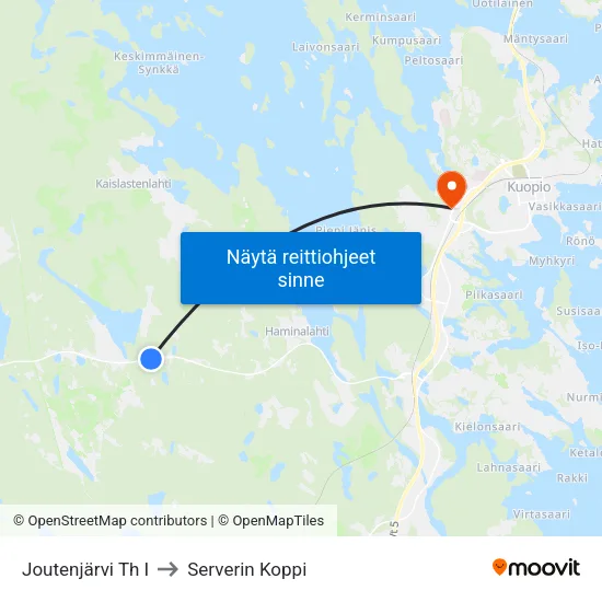 Joutenjärvi Th I to Serverin Koppi map