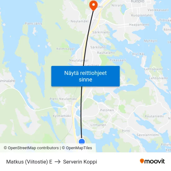 Matkus (Viitostie) E to Serverin Koppi map