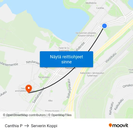 Canthia P to Serverin Koppi map