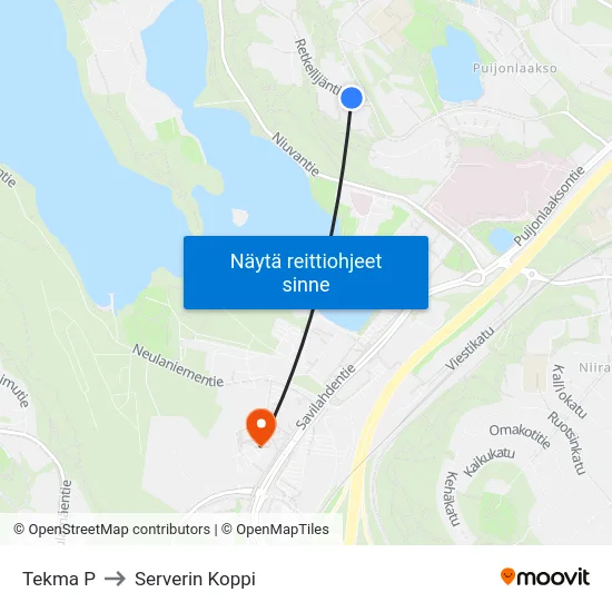 Tekma P to Serverin Koppi map
