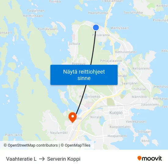 Vaahteratie L to Serverin Koppi map