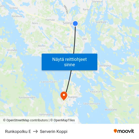 Runkopolku E to Serverin Koppi map