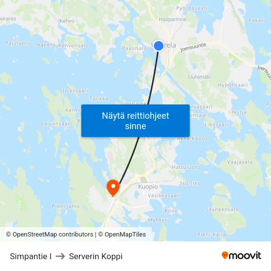 Simpantie I to Serverin Koppi map