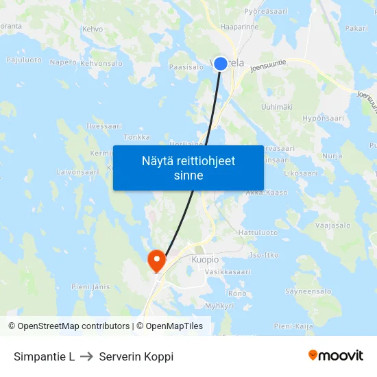 Simpantie L to Serverin Koppi map