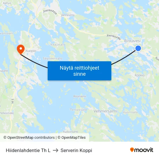 Hiidenlahdentie Th  L to Serverin Koppi map
