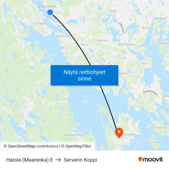 Halola (Maaninka) E to Serverin Koppi map