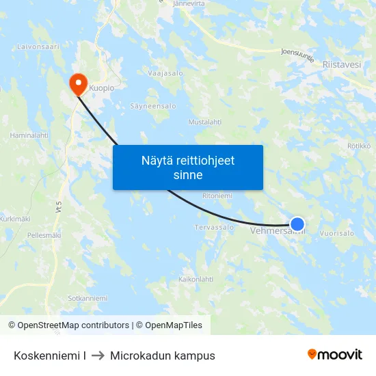 Koskenniemi I to Microkadun kampus map