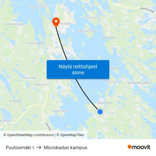 Puutosmäki I to Microkadun kampus map