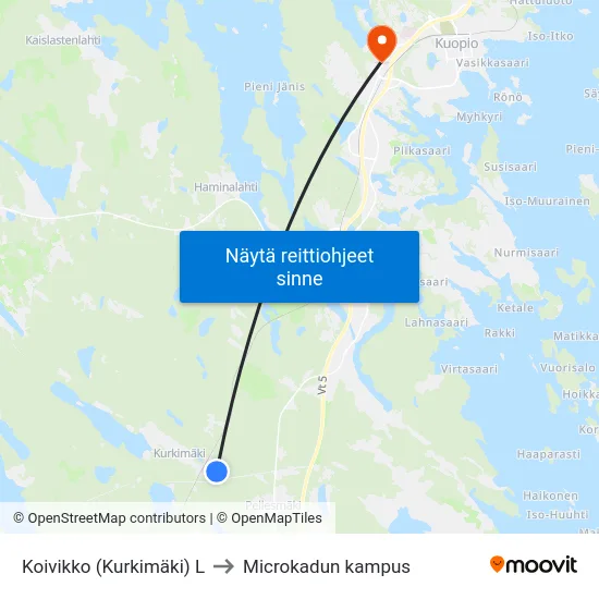 Koivikko (Kurkimäki) L to Microkadun kampus map