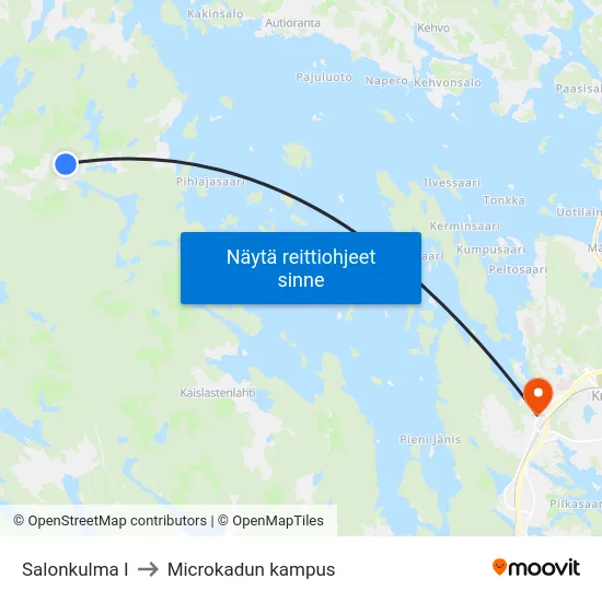 Salonkulma I to Microkadun kampus map