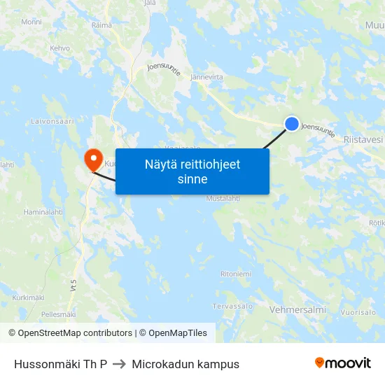 Hussonmäki Th P to Microkadun kampus map