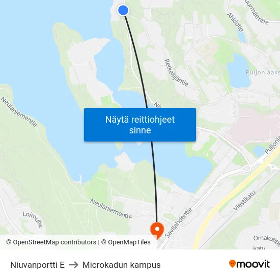 Niuvanportti E to Microkadun kampus map