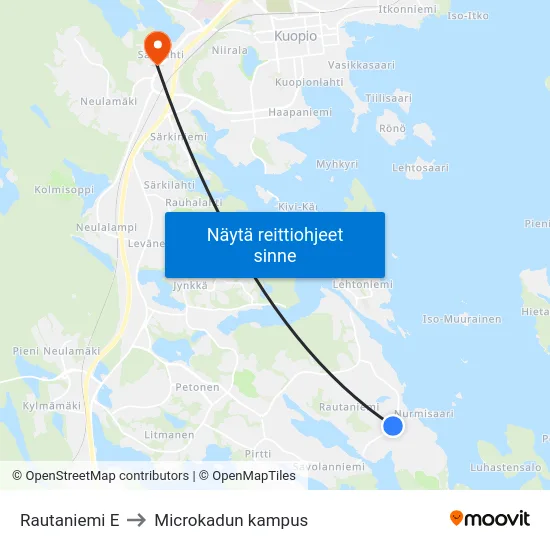 Rautaniemi E to Microkadun kampus map