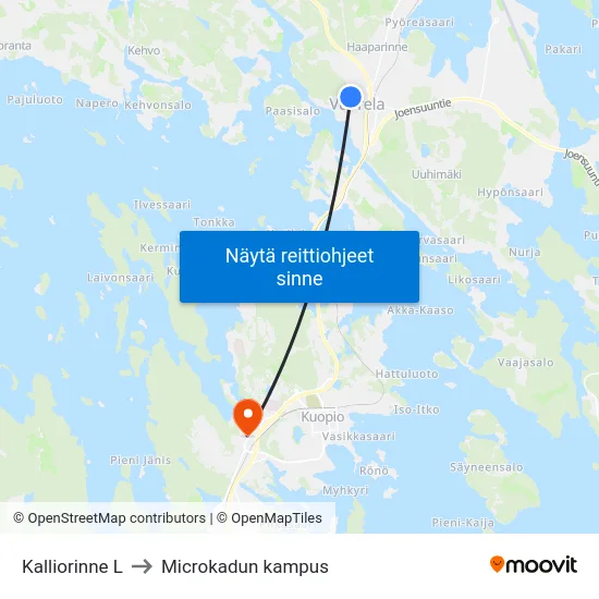 Kalliorinne L to Microkadun kampus map