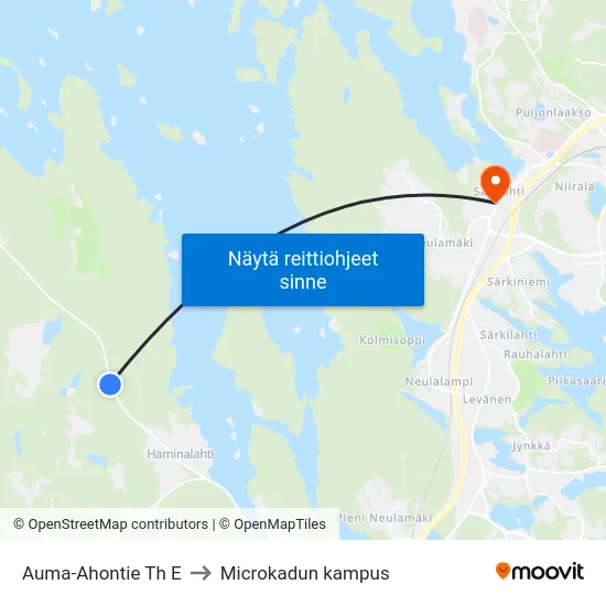Auma-Ahontie Th E to Microkadun kampus map