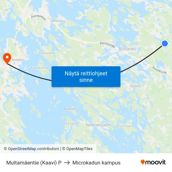 Multamäentie (Kaavi)  P to Microkadun kampus map