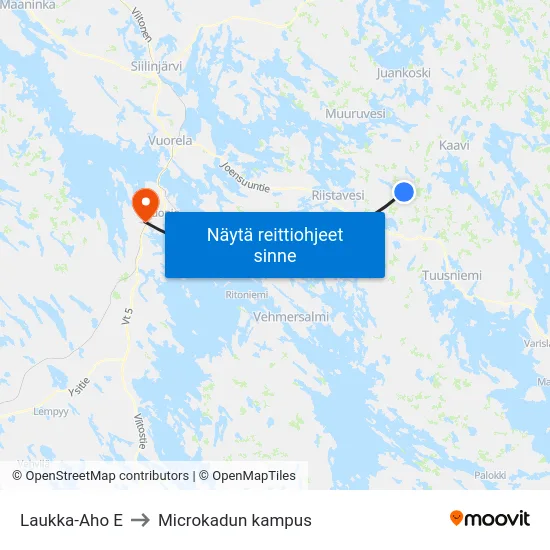 Laukka-Aho  E to Microkadun kampus map