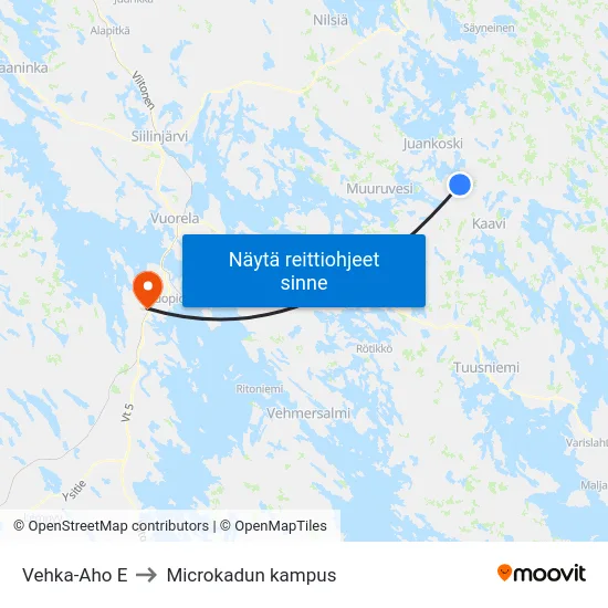 Vehka-Aho  E to Microkadun kampus map