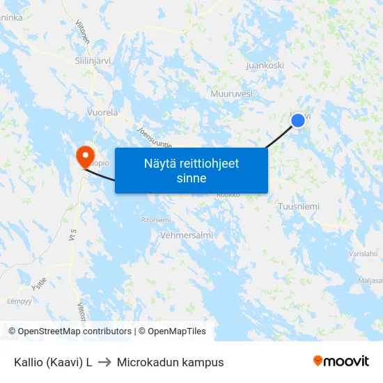 Kallio (Kaavi)  L to Microkadun kampus map