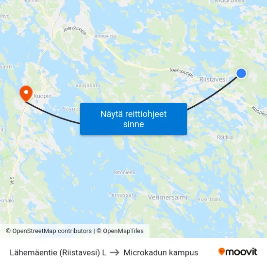 Lähemäentie (Riistavesi)  L to Microkadun kampus map