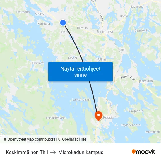 Keskimmäinen Th I to Microkadun kampus map