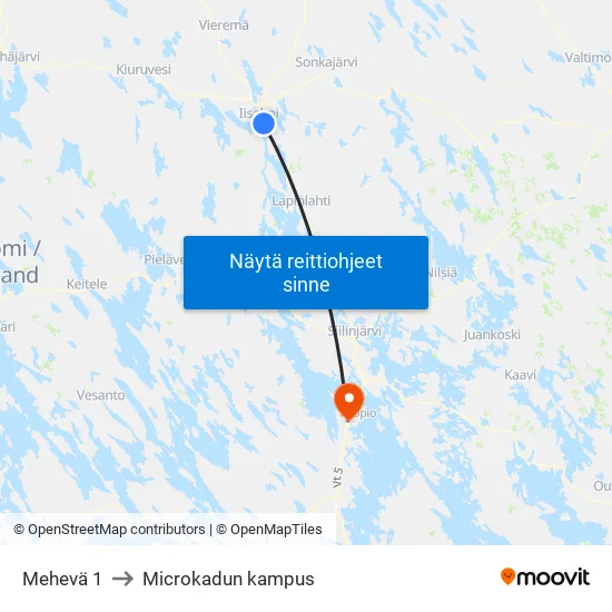 Mehevä 1 to Microkadun kampus map