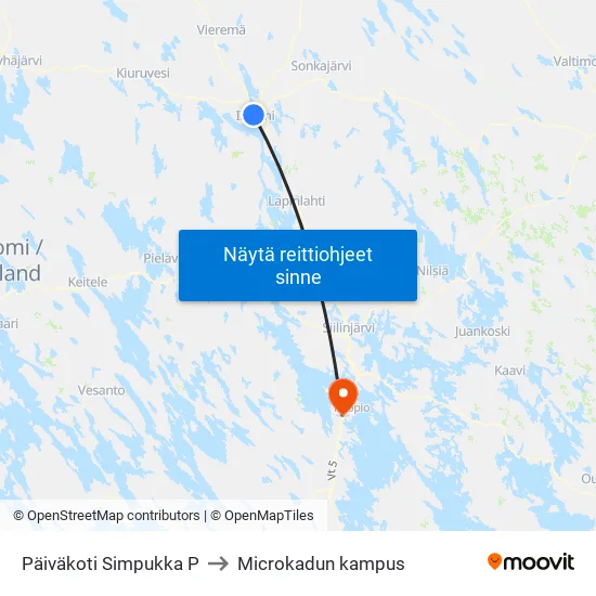 Päiväkoti Simpukka P to Microkadun kampus map