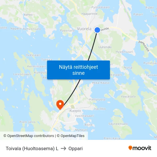 Toivala (Huoltoasema) L to Oppari map