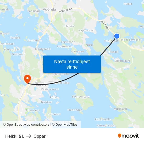 Heikkilä L to Oppari map