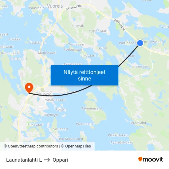 Launatanlahti L to Oppari map