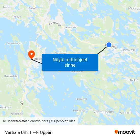 Vartiala Urh. I to Oppari map