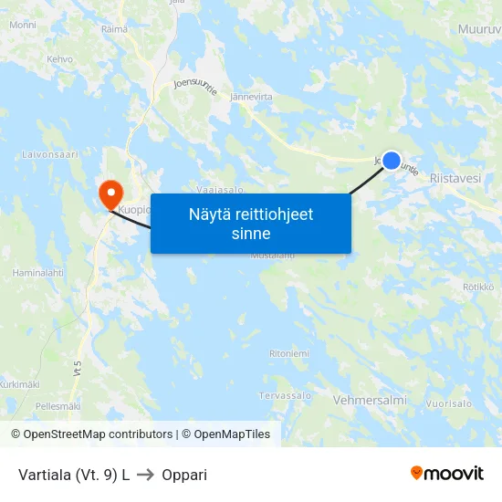 Vartiala (Vt. 9) L to Oppari map