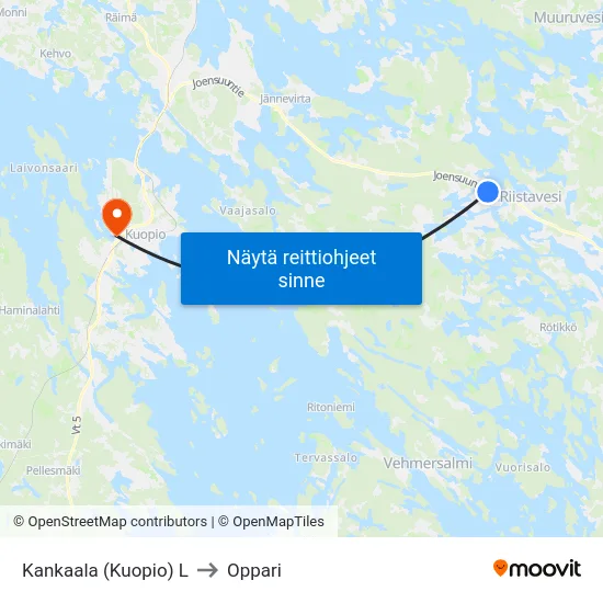 Kankaala (Kuopio) L to Oppari map