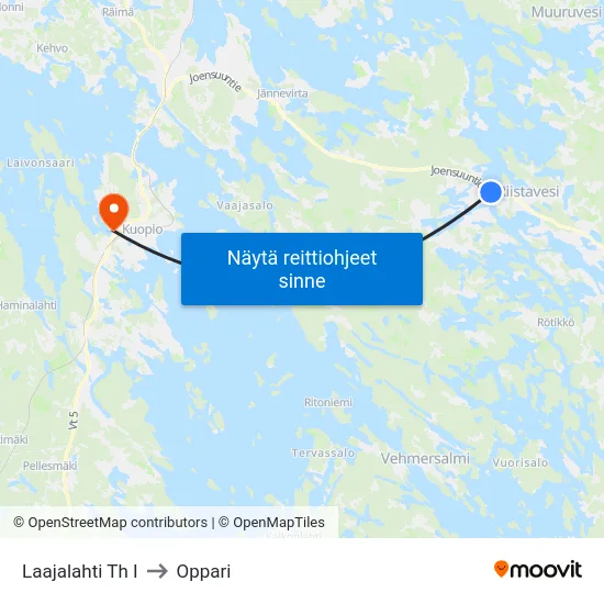 Laajalahti Th I to Oppari map