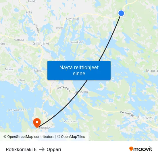 Rötikkömäki E to Oppari map