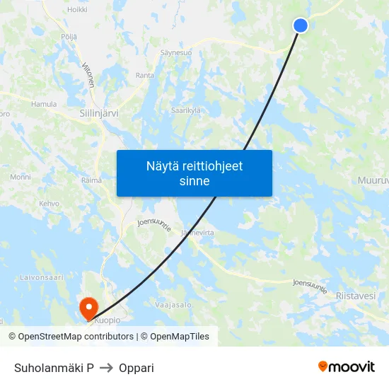 Suholanmäki P to Oppari map