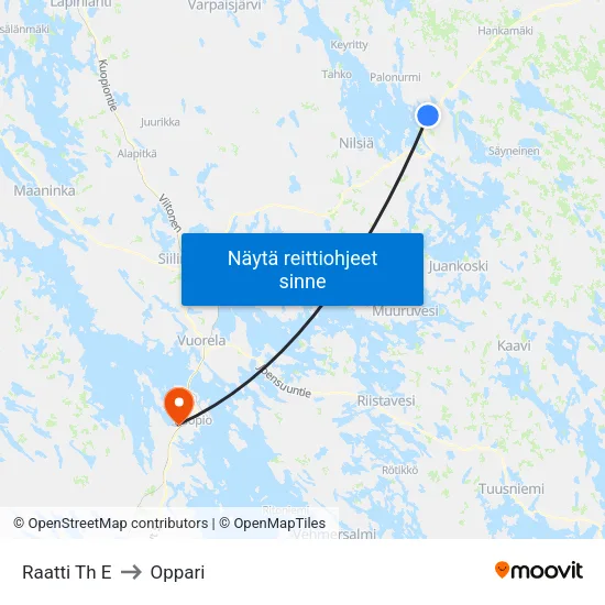 Raatti Th E to Oppari map