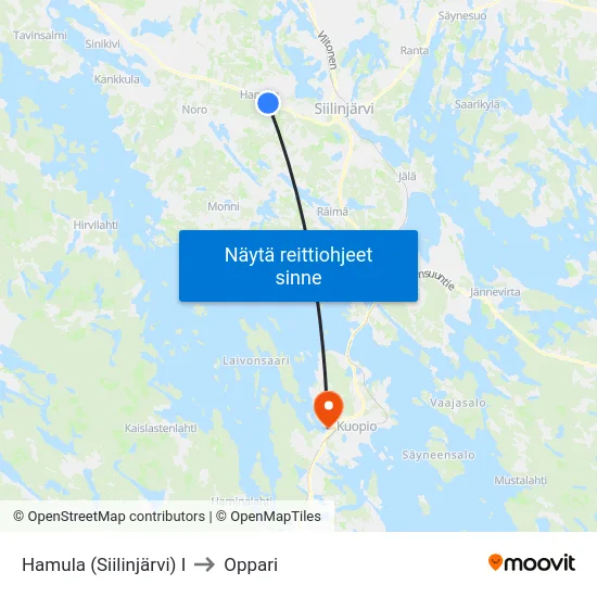 Hamula (Siilinjärvi) I to Oppari map